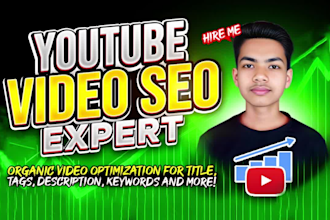be your youtube manager expert in video and channel SEO for organic growth