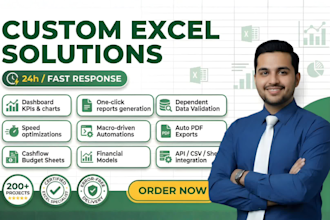 do excel vba dashboard, macro, automation, graphs, financial model, sheet
