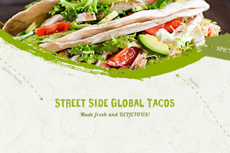 design a professional animated food menu for a digital TV screen for a restauran