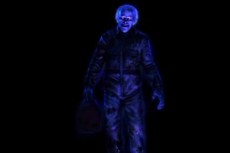 create spooky halloween hologram animation vj loop and haunted projection effect
