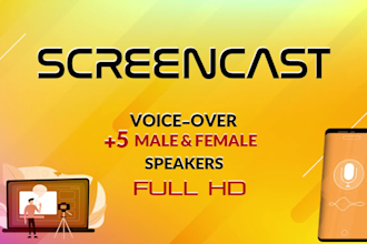 do  screencast tutorial video for website ,saas, app
