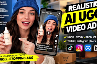 create ai ugc video ads, product ads, tiktok, instagram and meta ads