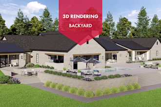 do 3d rendering, walkthrough for backyard designs