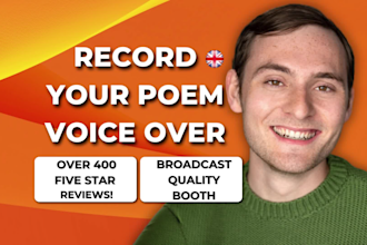 record a british english male accent poem voice over narration