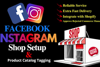 setup facebook shop instgram shop and integrate with shopify