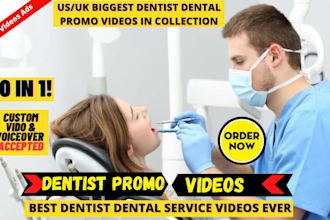 create 50 dentist dentistry or dental teeth whitening video
