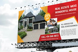 design billboard, roll up banner, signage, yard sign, backdrops