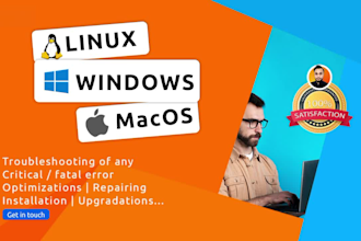 fix repair windows, mac, linux, laptop pc technical issues and do optimization