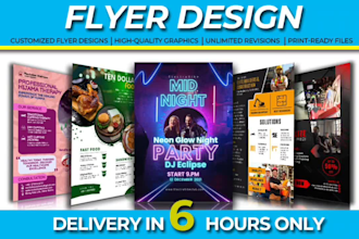 design urgent flyer, business flyer, event flyer, food flyer and any flyer