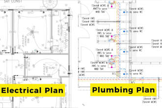 design electrical plan and mep drawings in autocad