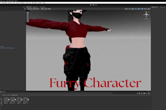 do live 2d, 3d vtuber character , face rig vrchat vriod model, furry avatar vrm