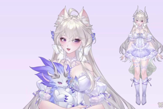 create custom female live 2d vtuber model anime live 2d rigging in vtuber studio