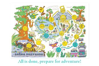 design a detailed illustrated map for kids and parents