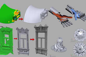 reverse engineer 3d scan mesh stl to cad step file for mechanical product design