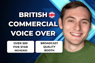 record a male british english commercial voice over