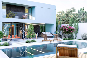 do 3d landscape design, garden design, backyard, pool, patio, and render images