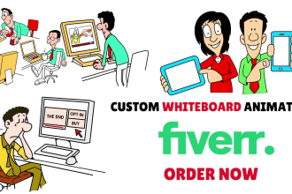 make a custom whiteboard or 2d animation explainer doodle video