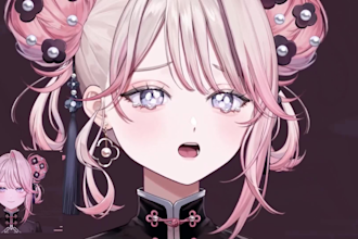 design live2d vtuber model and rig in high quality, anime vtuber model