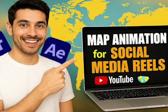 make dynamic map animations for short form videos and reels
