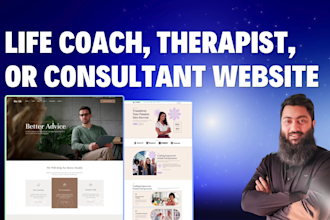 design a professional website for life coach, consultant, or therapist