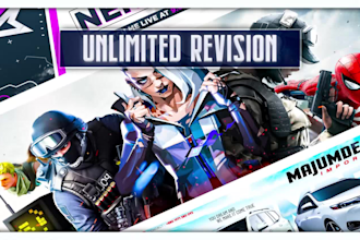 design a professional banner, poster, or youtube header