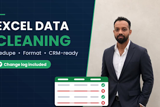 do excel data cleaning and CRM contact list cleanup