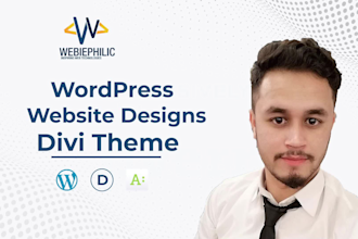 customize, design wordpress website with divi or avada theme
