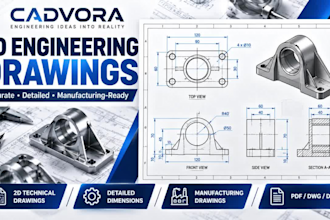 create 2d engineering and manufacturing drawings