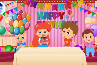 create 2d animation  story or cartoon storytelling animation for kids