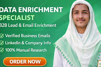 data enrichment, email finding and company research manually