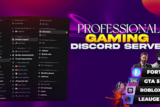 design a gaming discord server with moderation, bots and more