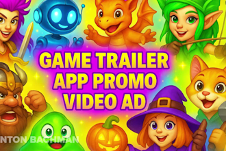 design a creative game trailer, app promo, video ad