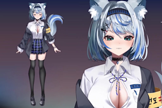 draw pro vtuber model, live2d model, 2d art, vtuber commission, vtuber rigging