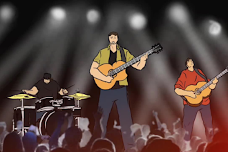 do 2d cartoon music video,