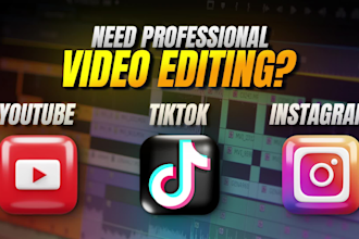 do professional video editing for youtube, instagram, tiktok