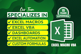 do excel macro, excel vba, excel spreadsheet formula automation task