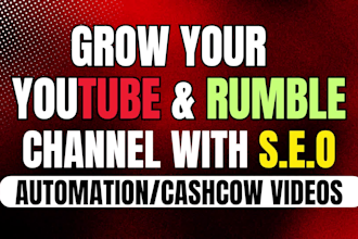 create edit rumble or youtube content and upload with SEO