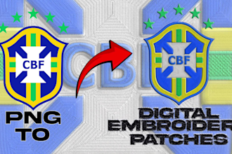 create high quality digital embroidery patch , png to embroidery patch