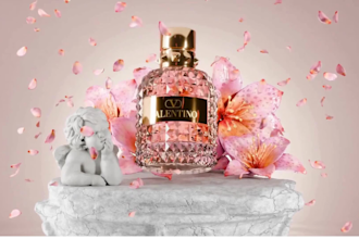 create realistic perfume bottle render, perfume animation, bottle design