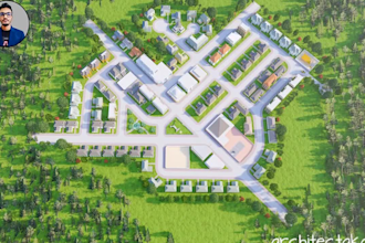 2d and 3d master plan render, site plan, landscape animation