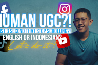 create ugc or spokesperson for you in indonesian or english