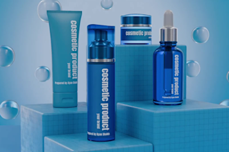 3d cosmetics product animation,3d cosmetic render,skincare