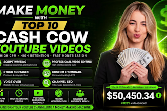 edit high CPM retention finance cash cow videos and faceless youtube videos