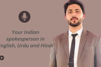 be your indian spokesperson in english, hindi, or urdu