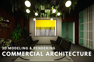 3d design commercial projects, office, studios, workshops