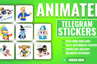 draw custom animated telegram stickers for your crypto project