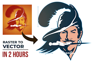 vectorize logo from jpg or png in 6 hours
