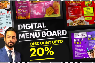 design digital menu, digital menu board or animated  menu