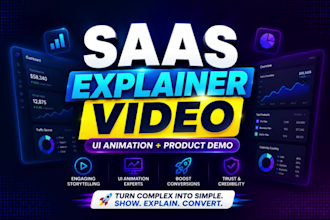 create a saas explainer video with UI animation