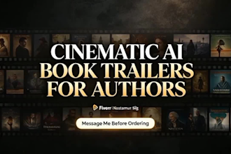 create cinematic book trailer video, book promo and book teaser for all genre